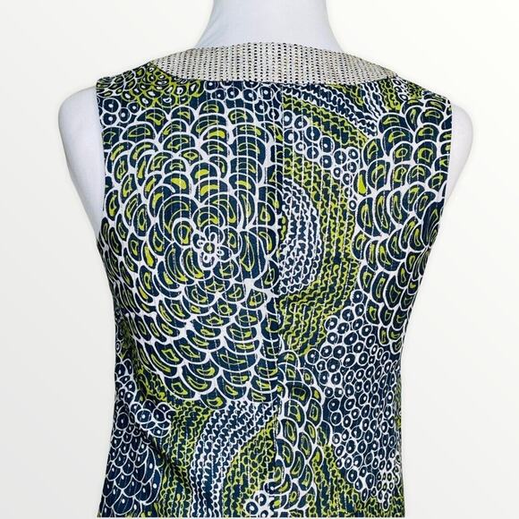 Trina Turk Blue Metallic Brocade Sleeveless Mini Dress Size 2 - Picture 4 of 10